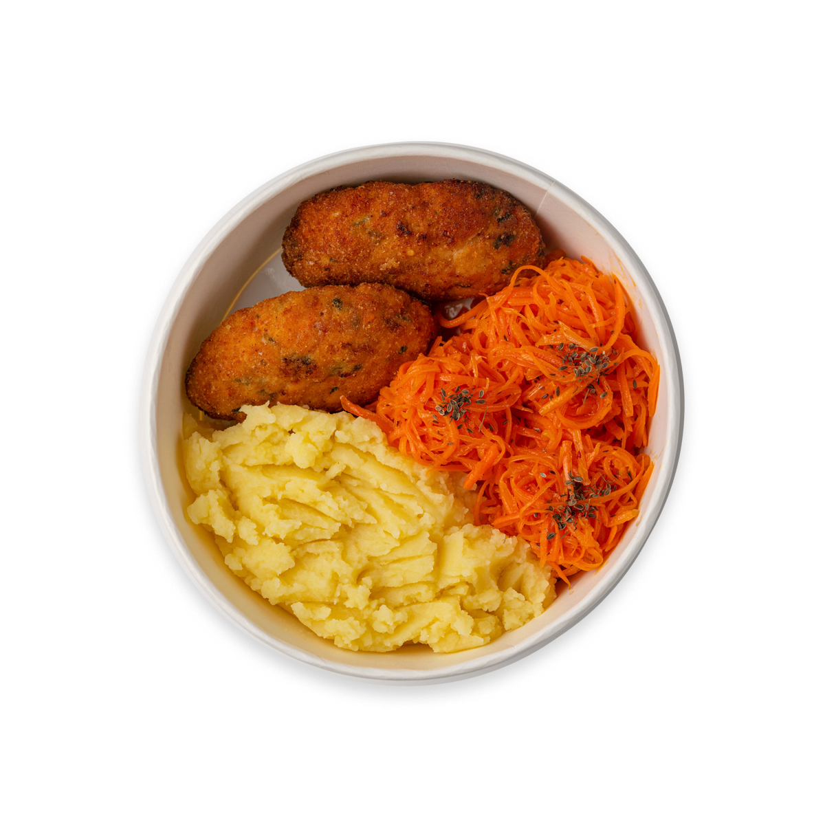 ქათმის კოტლეტი გარნირით ლანჩბოქსი